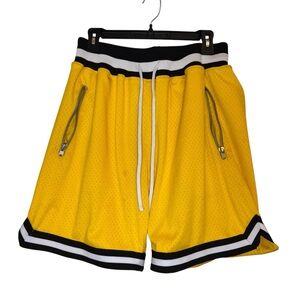 MNML Men Basic Basketball Shorts Yellow Size M